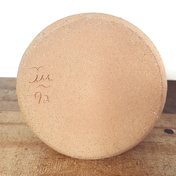 Vintage 90's Handmade Studio Pottery Vase Boho Southwest Desert Scene - Picture 4 of 7